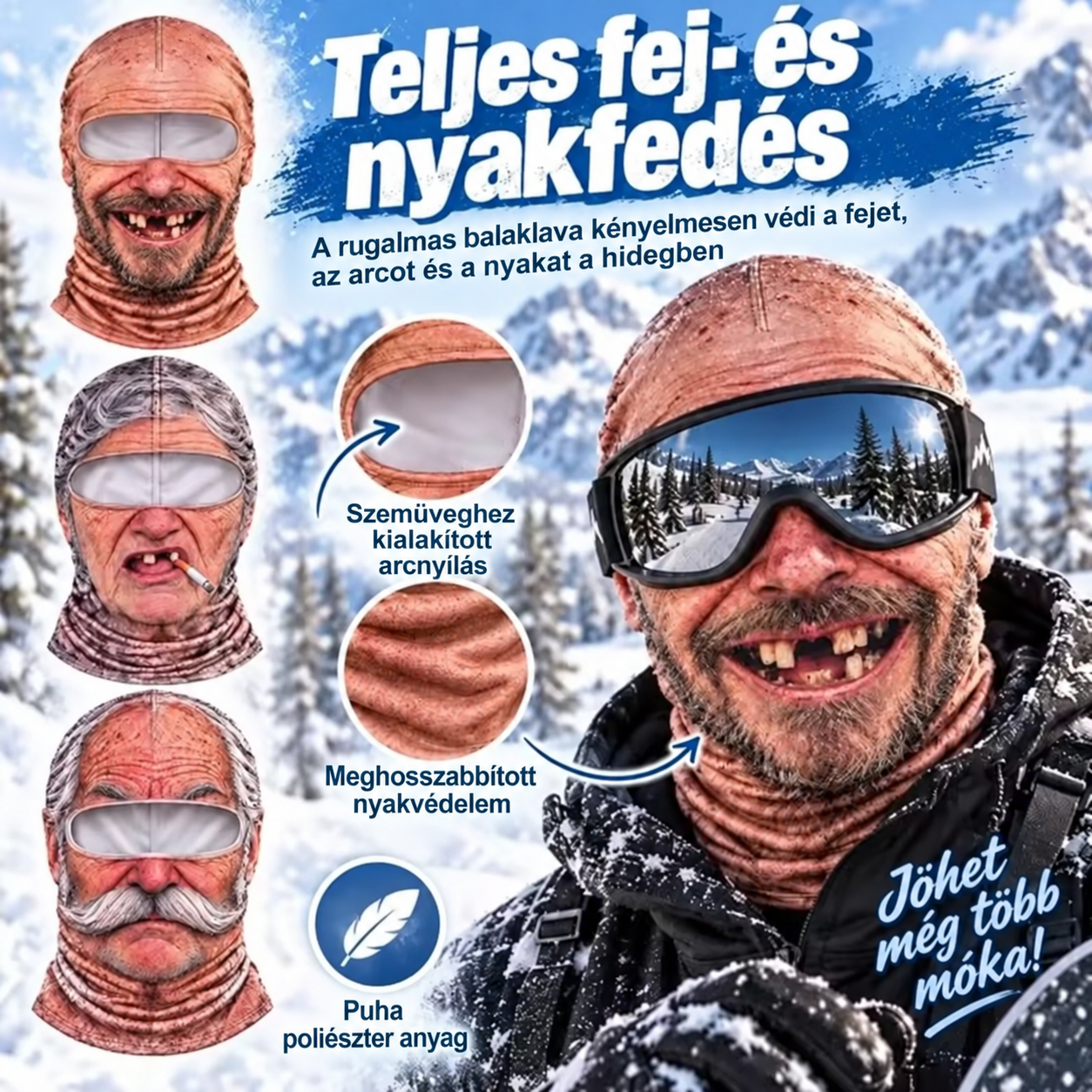 Vicces téli símaszk, motoros és kerékpáros maszk 1 Vicces téli símaszk, motoros és kerékpáros maszk