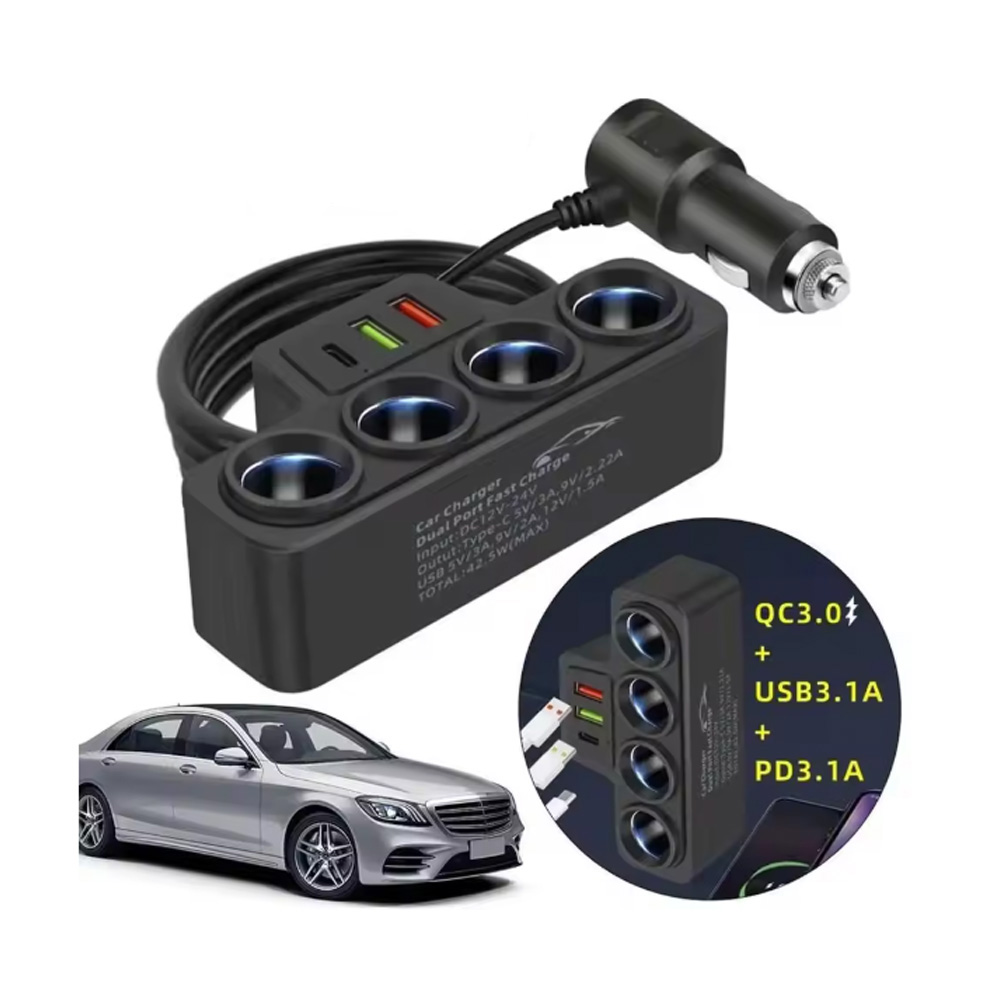 Szivargyujtó elosztó és töltő 4port 1 Szivargyujtó elosztó és töltő 4port