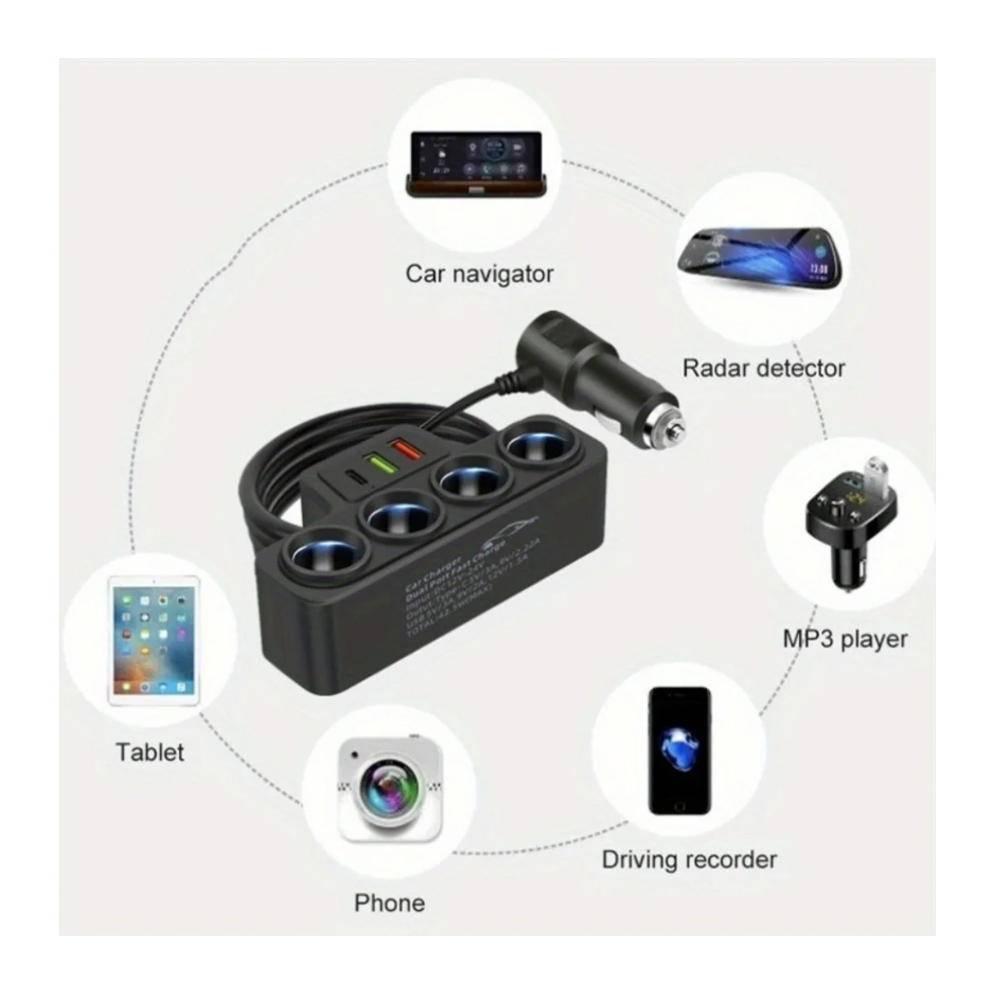 Szivargyujtó elosztó és töltő 4port 4 Szivargyujtó elosztó és töltő 4port - Image 4