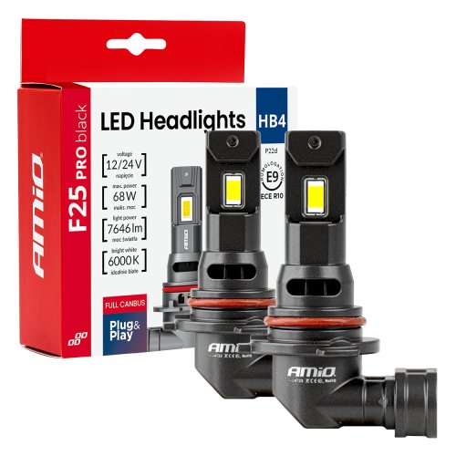 HB4 LED F25 PRO BLACK Series – 12/24V FULL CANBUS