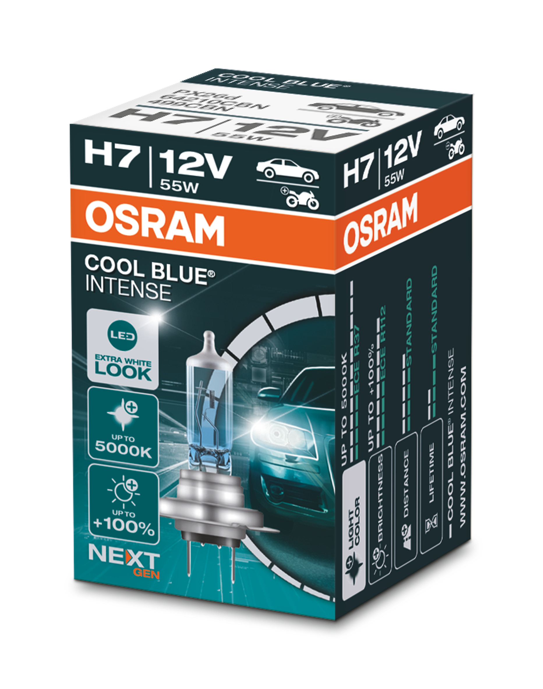 Osram Cool Blue Intense NextGen +100% H7 55w 1db 1 Osram Cool Blue Intense NextGen +100% H7 55w 1db