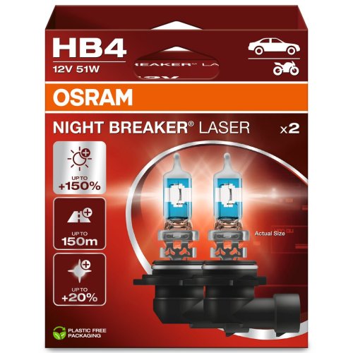 Osram Night breaker laser +150% HB4 51w 2db