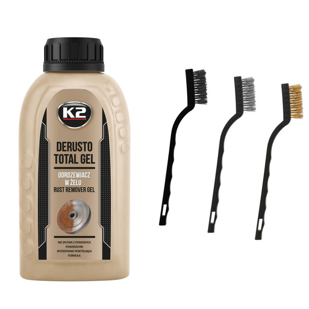 K2 Derusto rozsdaátalakító és drótkefe csomag 1 K2 Derusto rozsdaátalakító és drótkefe csomag