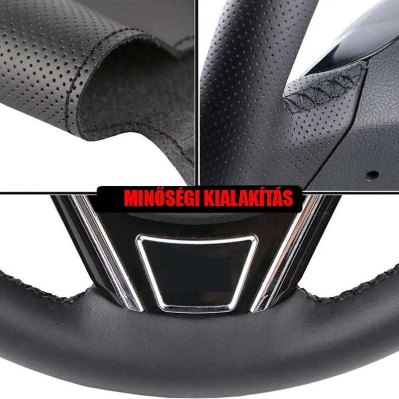 Hyundai bőr kormányvédő – méretpontos, varrható kivitel 3 Hyundai bőr kormányvédő – méretpontos, varrható kivitel - Image 3