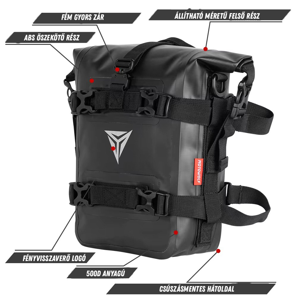 Motoros oldaltáska – vízlepergető szerszám- és kiegészítő táska 2 Motoros oldaltáska – vízlepergető szerszám- és kiegészítő táska - Image 2