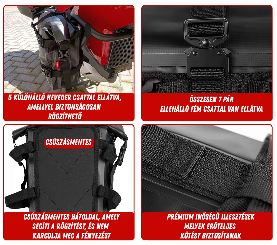Motoros oldaltáska – vízlepergető szerszám- és kiegészítő táska 3 Motoros oldaltáska – vízlepergető szerszám- és kiegészítő táska - Image 3