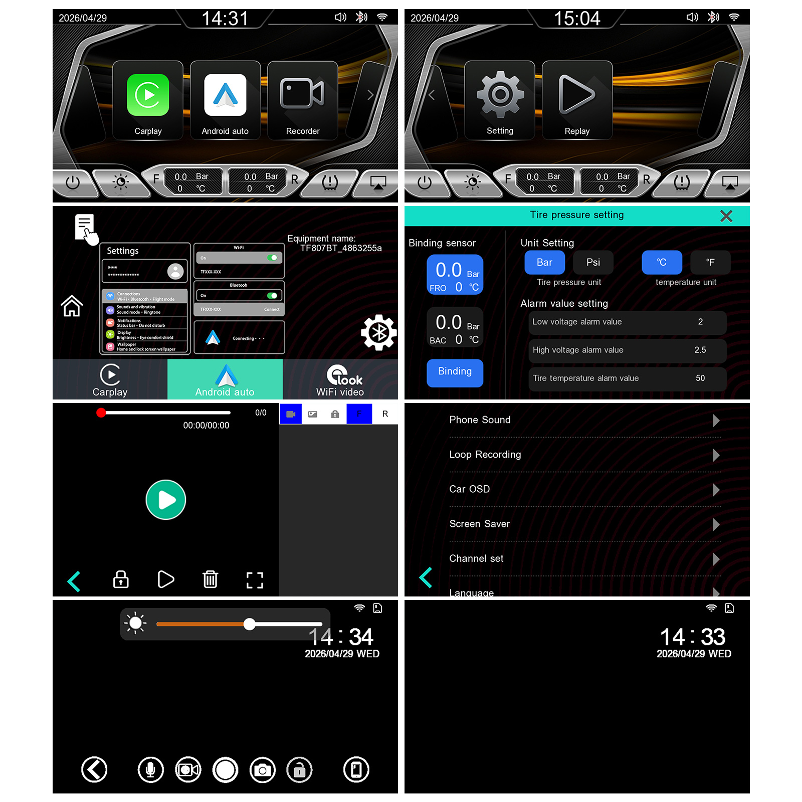 Motoros CarPlay kijelző 5" – Vezeték nélküli Apple CarPlay és Android Auto, első és hátsó kamerával 6 Motoros CarPlay kijelző 5" – Vezeték nélküli Apple CarPlay és Android Auto, első és hátsó kamerával - Image 6