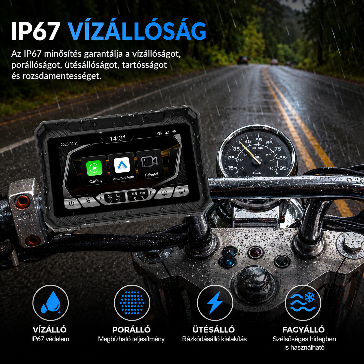 Motoros CarPlay kijelző 5" – Vezeték nélküli Apple CarPlay és Android Auto, első és hátsó kamerával 9 Motoros CarPlay kijelző 5" – Vezeték nélküli Apple CarPlay és Android Auto, első és hátsó kamerával - Image 9