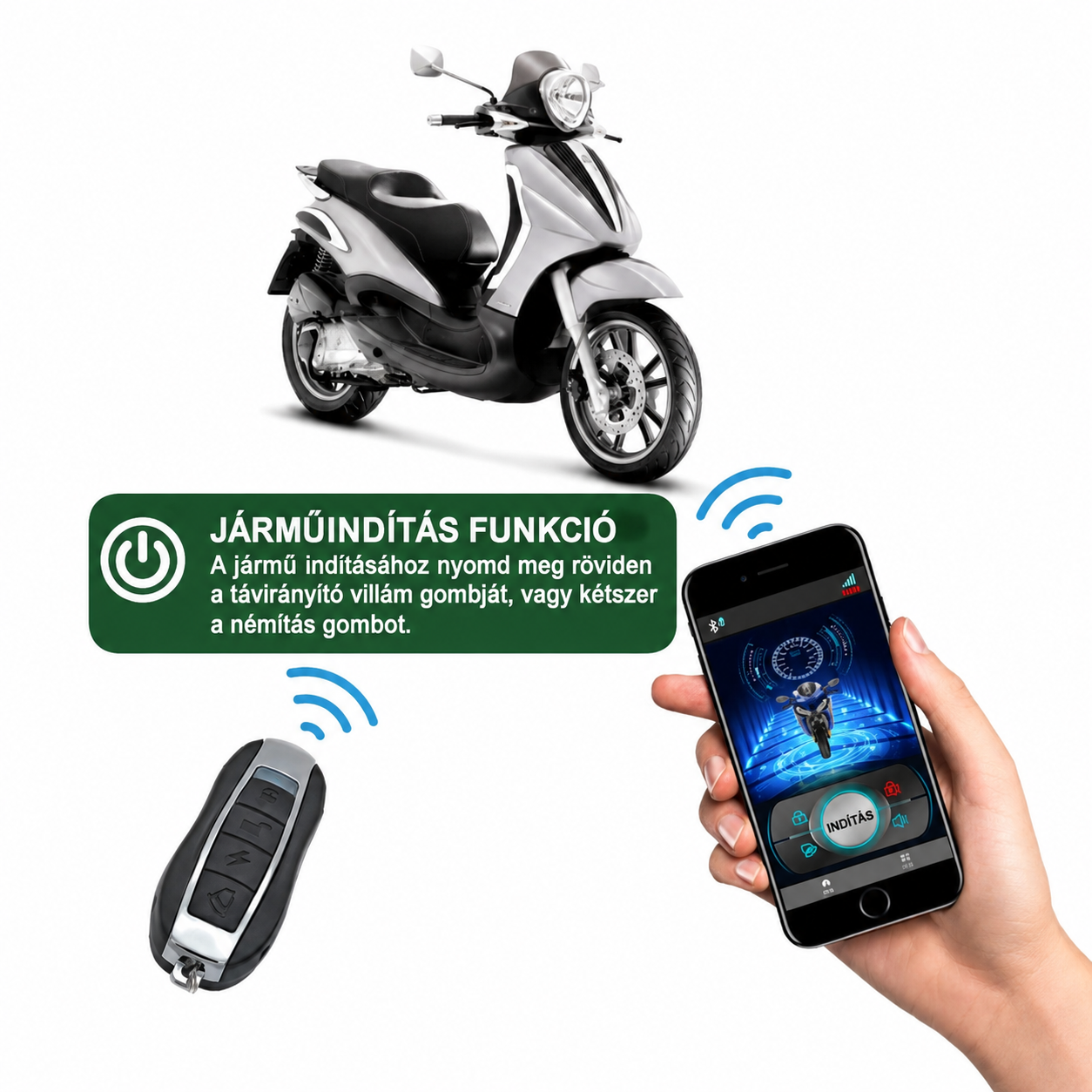Motoros riasztó távirányítóval – Indításgátló és távoli motorindítás funkcióval 2 Motoros riasztó távirányítóval – Indításgátló és távoli motorindítás funkcióval - Image 2