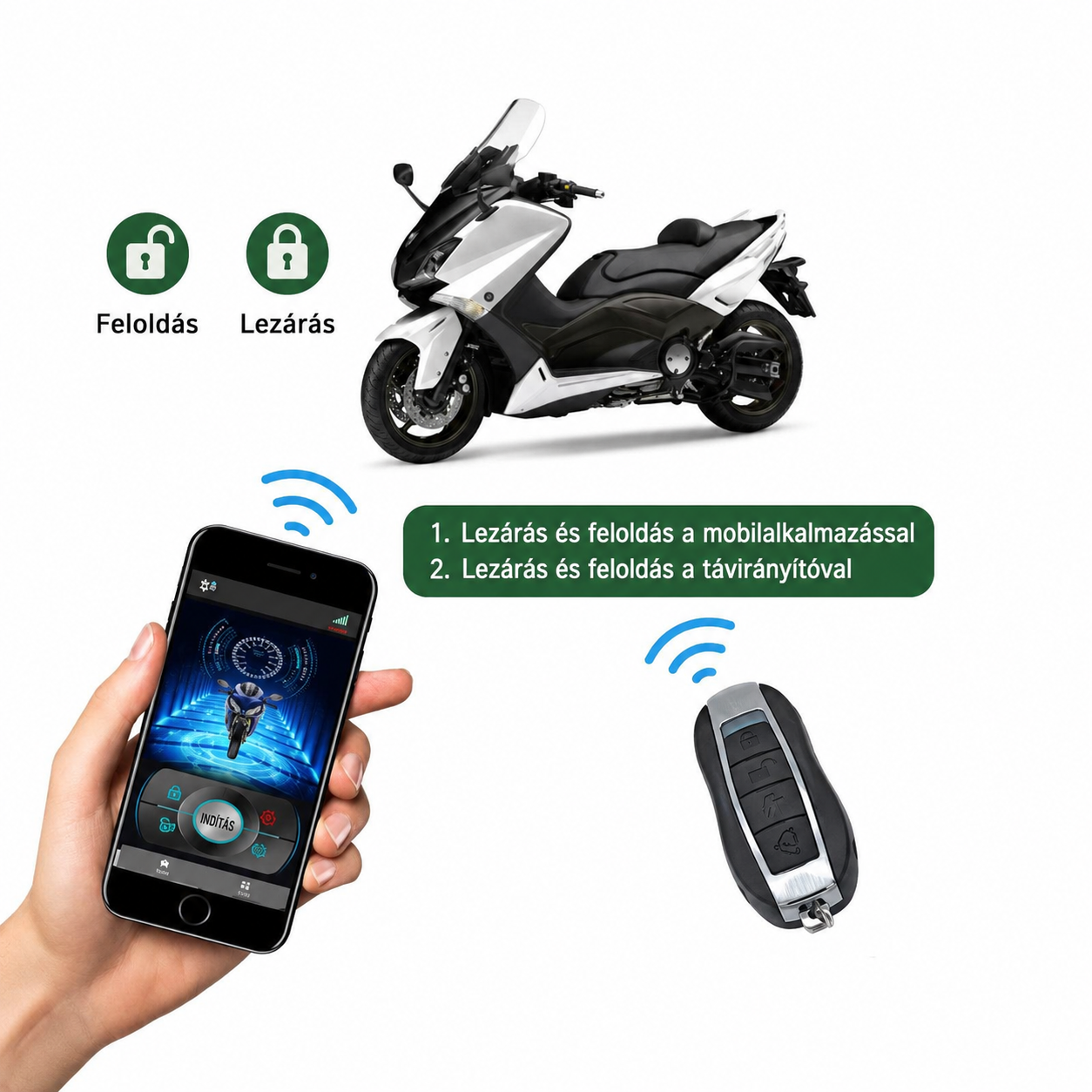 Motoros riasztó távirányítóval – Indításgátló és távoli motorindítás funkcióval 4 Motoros riasztó távirányítóval – Indításgátló és távoli motorindítás funkcióval - Image 4