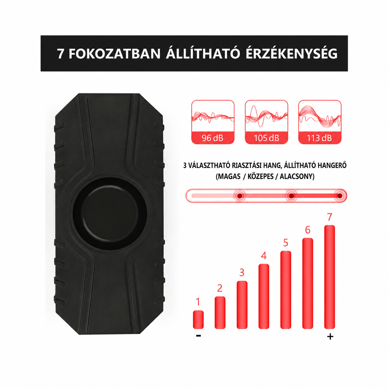 Motoros vezeték nélküli riasztó távirányítóval – 113 dB, IP55 5 Motoros vezeték nélküli riasztó távirányítóval – 113 dB, IP55 - Image 5