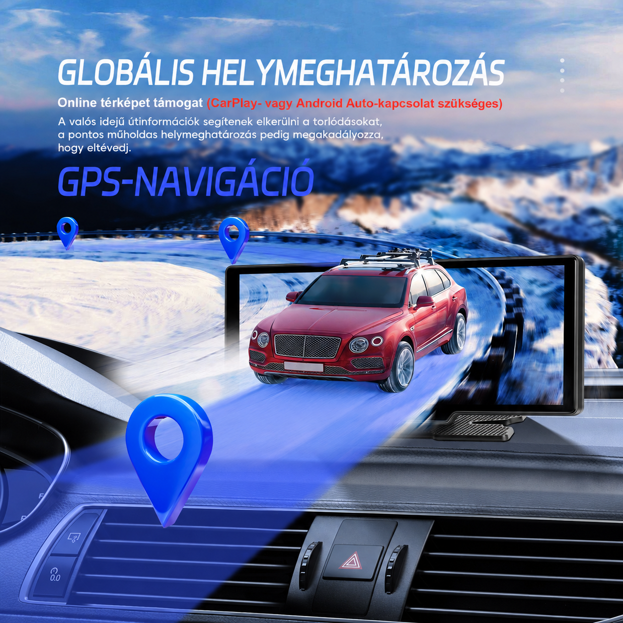 10,26" autós CarPlay kijelző – 4K DVR, első és hátsó kamerával, vezeték nélküli Android Auto 5 10,26" autós CarPlay kijelző – 4K DVR, első és hátsó kamerával, vezeték nélküli Android Auto - Image 5