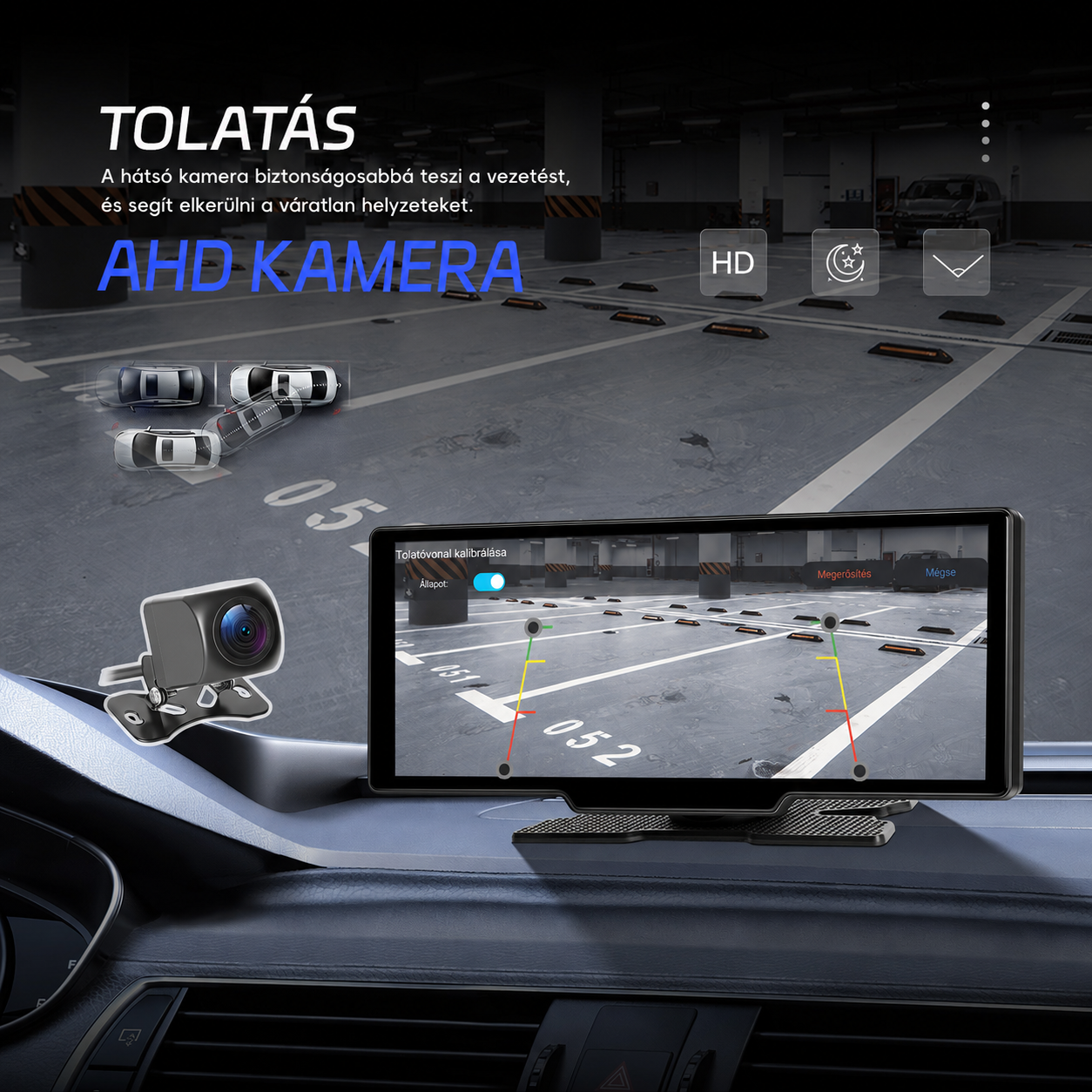 10,26" autós CarPlay kijelző – 4K DVR, első és hátsó kamerával, vezeték nélküli Android Auto 4 10,26" autós CarPlay kijelző – 4K DVR, első és hátsó kamerával, vezeték nélküli Android Auto - Image 4