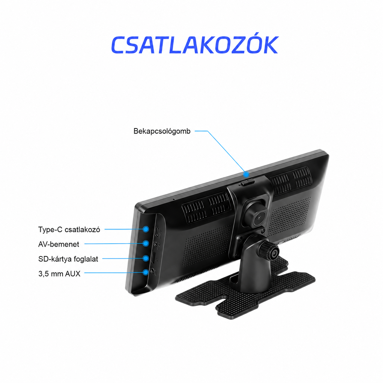 10,26" autós CarPlay kijelző – 4K DVR, első és hátsó kamerával, vezeték nélküli Android Auto 6 10,26" autós CarPlay kijelző – 4K DVR, első és hátsó kamerával, vezeték nélküli Android Auto - Image 6