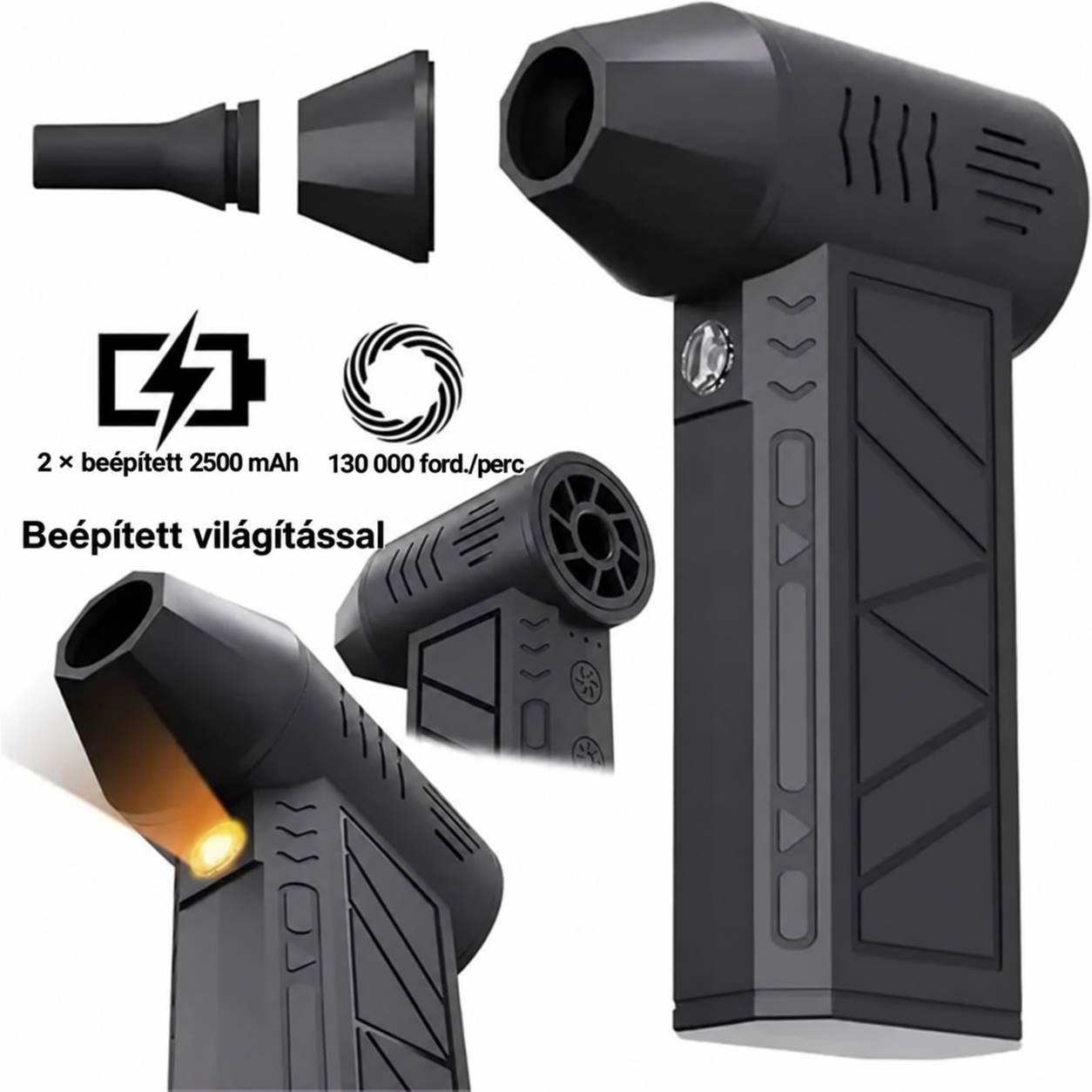 Akkumulátoros kézi légfúvó és porszívó – 130 000 ford./perc, 5000 mAh 3 Akkumulátoros kézi légfúvó és porszívó – 130 000 ford./perc, 5000 mAh - Image 3