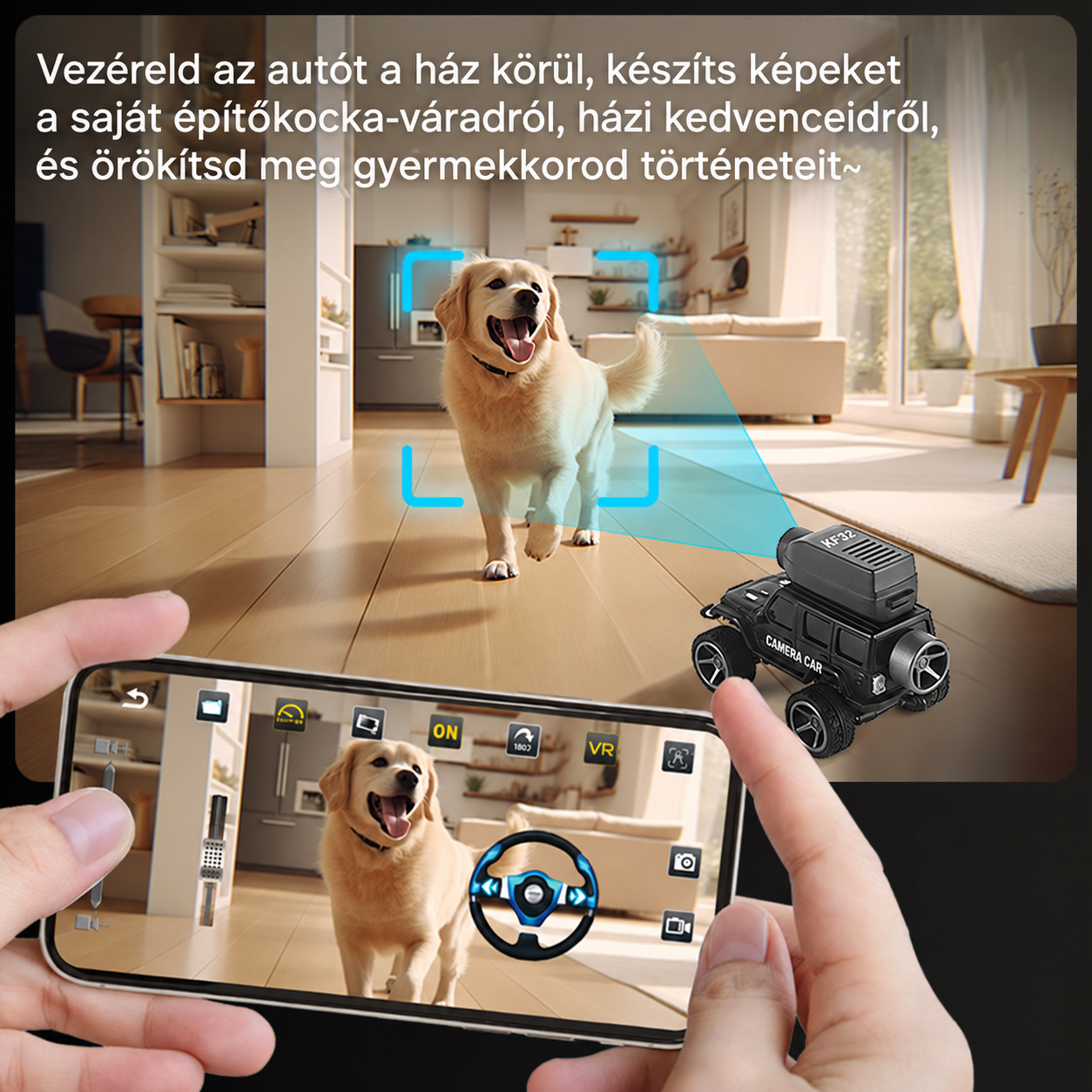 Kamerás távirányítós mini terepjáró – LED világítással, APP vezérléssel 4 Kamerás távirányítós mini terepjáró – LED világítással, APP vezérléssel - Image 4