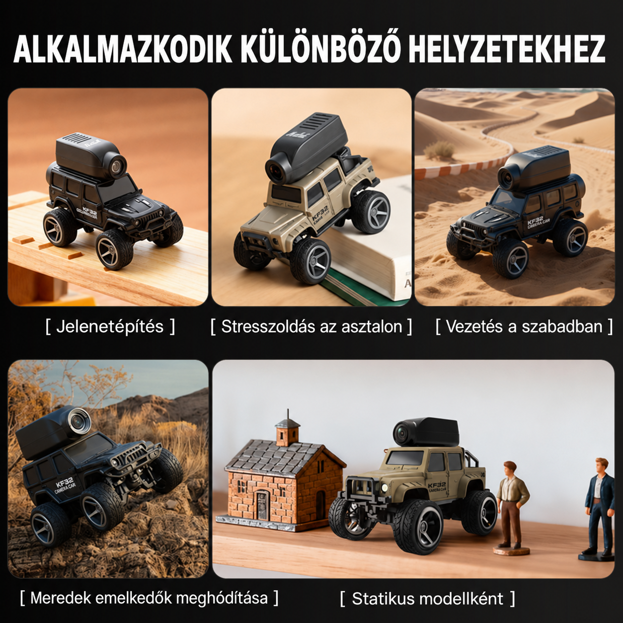 Kamerás távirányítós mini terepjáró – LED világítással, APP vezérléssel 3 Kamerás távirányítós mini terepjáró – LED világítással, APP vezérléssel - Image 3
